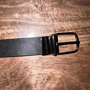 Liz Claiborne Black/Grey  Reversible Belt Womens Size L Silver‎ Buckle